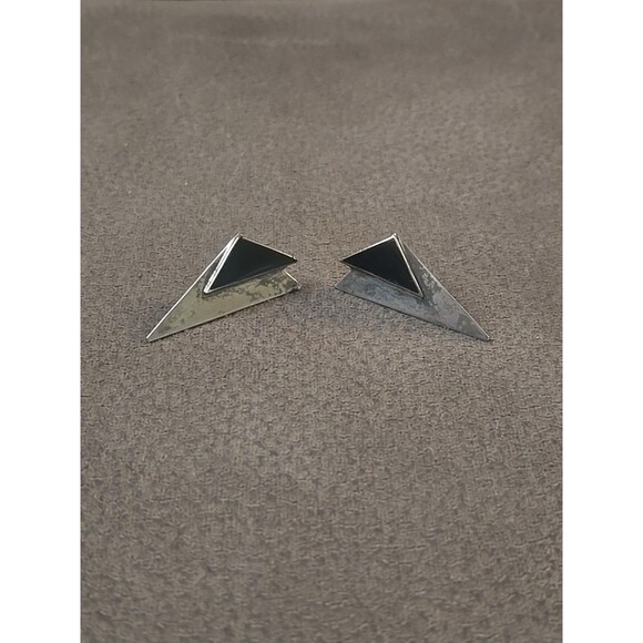 Vintage Sterling Silver Earings Triangles/Sails - Picture 1 of 5